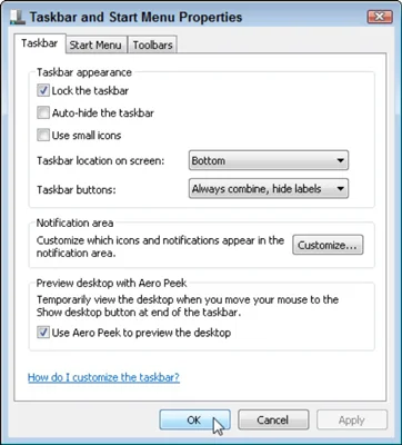کار با نوار وظیفه TaskBar