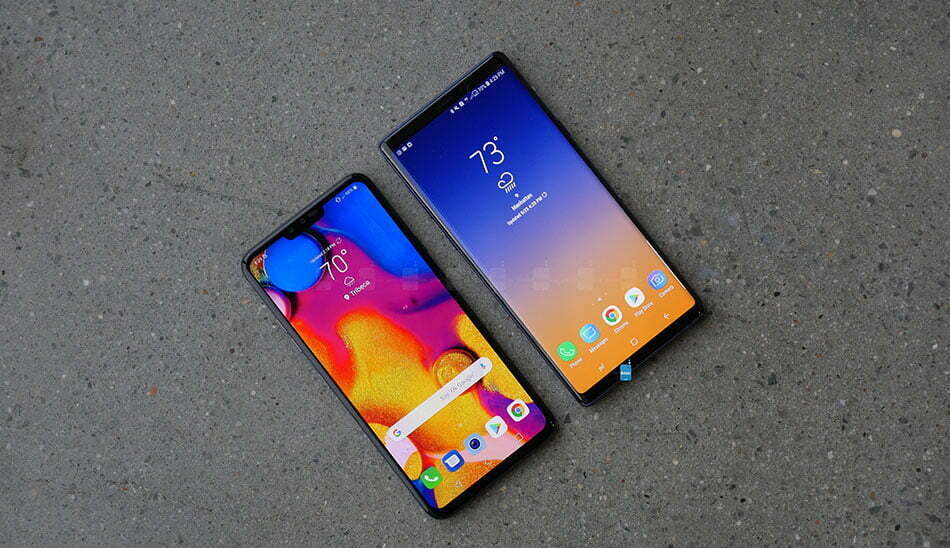 LG V40 Thin Q مقایسه ال جی v40 تین کیو با سامسونگ گلکسی نوت 9