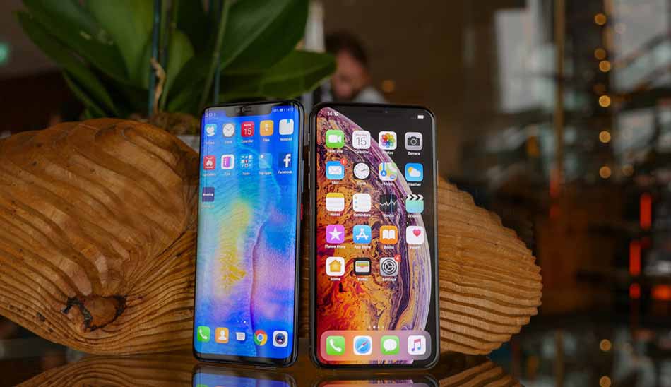 هواوی میت 20 پرو در مقابل آیفون 10 اس مکس / huawei mate 20 pro vs iphone xs max