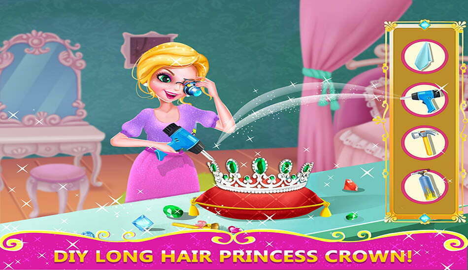 بازی iOS لباس عروس - «Long Hair Princess Hair Salon»