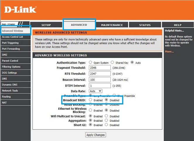 پنهان کردن وای فای / آموزش مخفی کردن وای فای مودم d-link