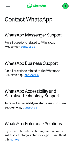 نحوه تماس با واتساپ 