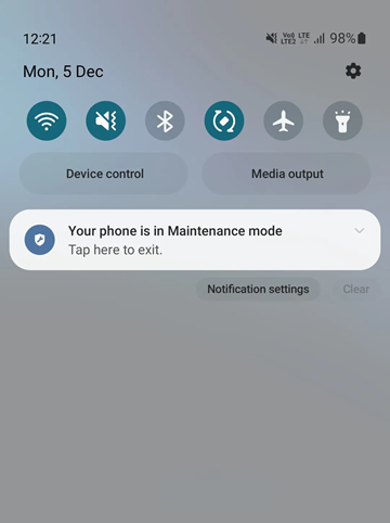 قابلیت Maintenance Mode سامسونگ
