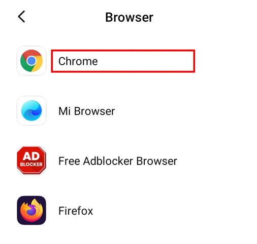 انتخاب مرورگر پیش فرض در گوشی شیائومی

