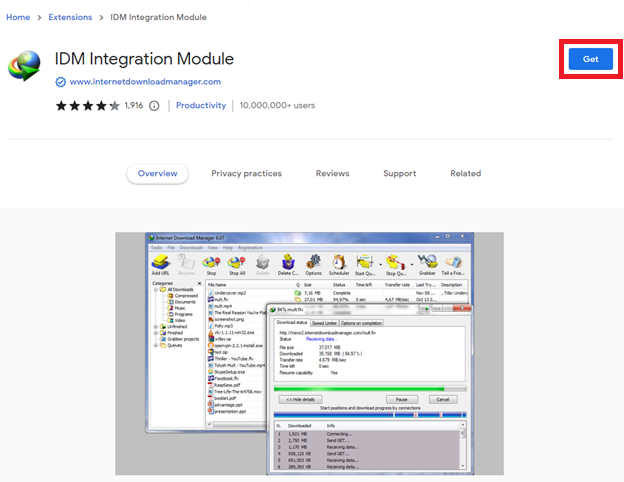 افزونه idm برای کروم