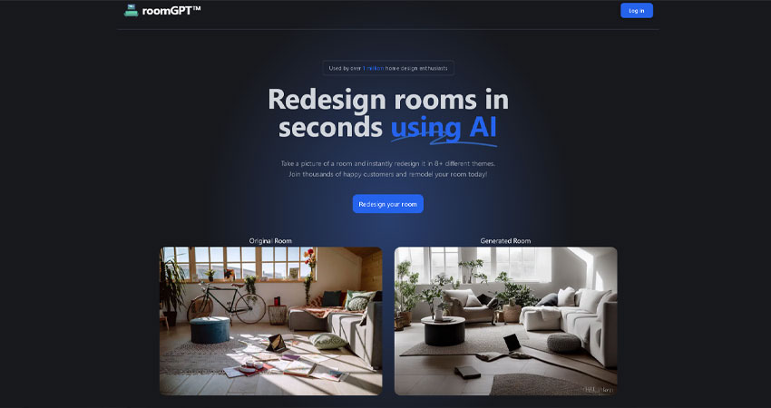 سایت طراحی خانه با هوش مصنوعی RoomGPT