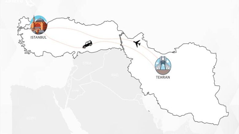 از استانبول تا تهران چند ساعت راه است؟