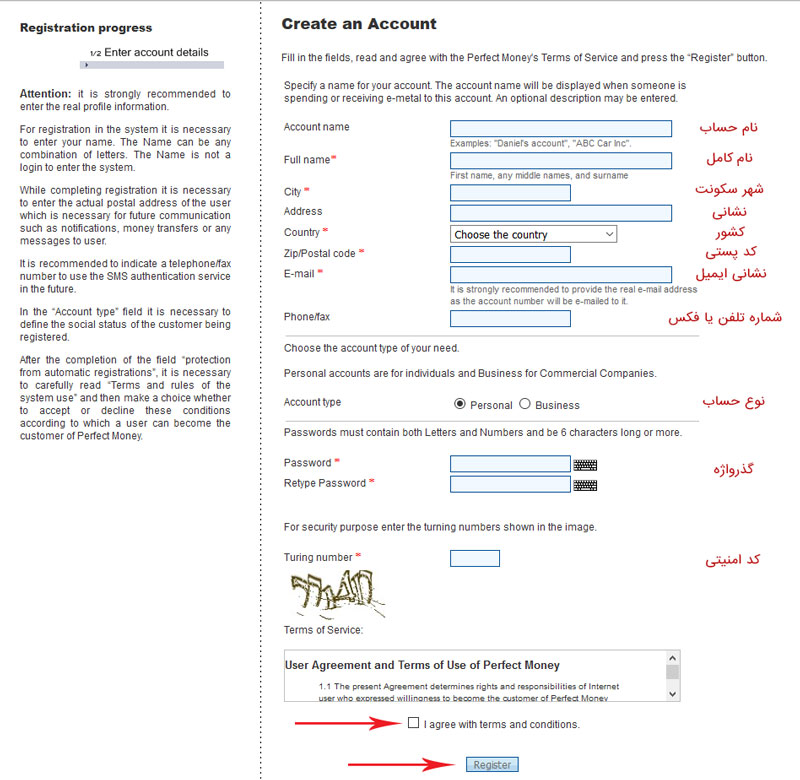 آموزش ساخت حساب پرفکت مانی 