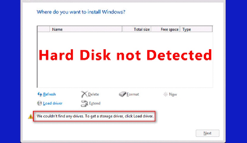 علت نمایش خطای Hard Drive Not Detected