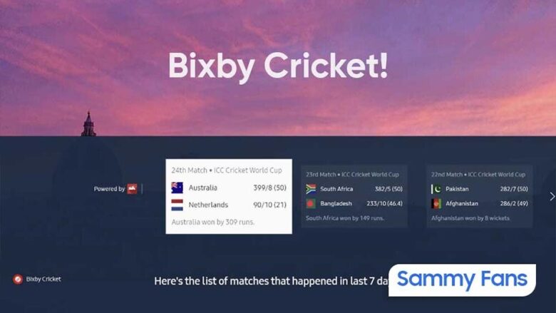 شرکت سامسونگ فناوری Bixby Cricket را در هند معرفی کرد