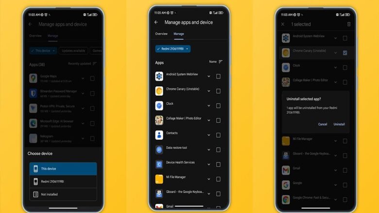 Google Play Store به شما امکان می دهد برنامه ها را از راه دور از سایر دستگاه ها حذف یا نصب کنید