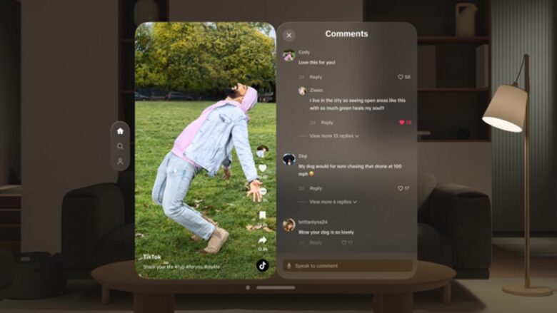 TikTok اکنون برای Apple Vision Pro در دسترس است